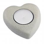 Teelichthalter Herz weiß struktur mit Jumbo, Maxi -Teelicht, Dekoration, Geschenk, Handemade