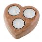 Teelichthalter HERZ mit 3 Teelichte, Dekoration, besonderes Geschenk, 12 x12 x 4cm verschiedene Farben