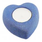 Teelichthalter Herz blau struktur mit Jumbo, Maxi -Teelicht, Dekoration, Geschenk, Handemade